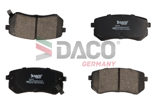 Kit de plaquettes de frein, frein à disque DACO Germany 323531