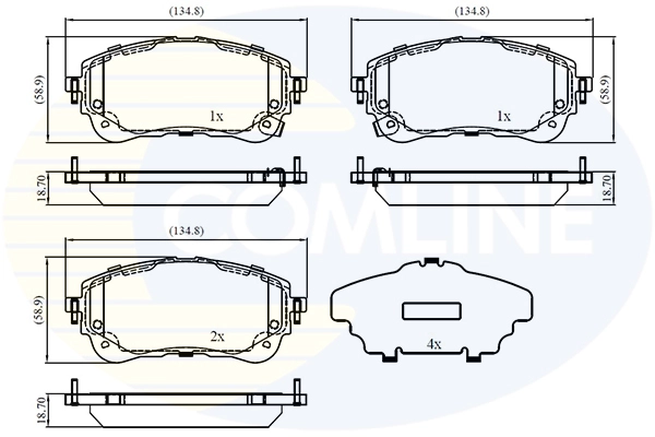 Kit de plaquettes de frein, frein à disque COMLINE CBP33072
