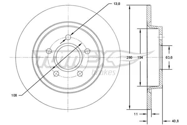 Disque de frein TOMEX Brakes TX 71-75