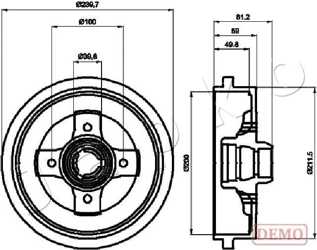 Tambour de frein JAPKO 560909C