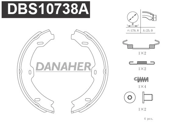 Jeu de mâchoires de frein, frein de stationnement DANAHER DBS10738A