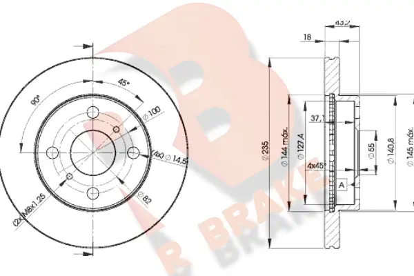 Disque de frein R BRAKE 78RBD22020