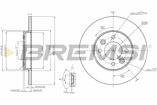 Disque de frein BREMSI CD6361S
