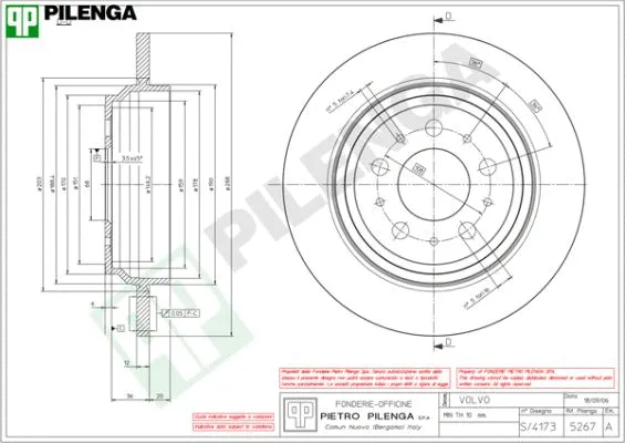 Disque de frein PILENGA 5267