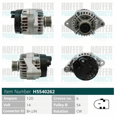 Alternateur HOFFER H5540262