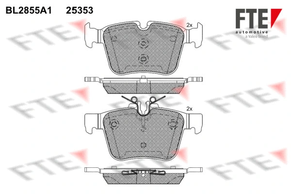 Kit de plaquettes de frein, frein à disque FTE 9011028