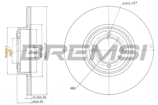 Disque de frein BREMSI CD6012S