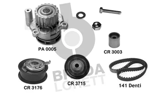 Pompe à eau + kit de courroie crantée BREDA LORETT KPA0050A