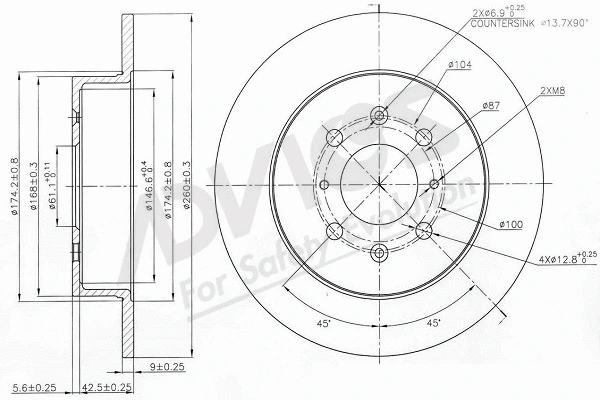 Disque de frein ADVICS-SEA C6R245