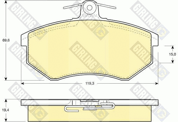 Kit de plaquettes de frein, frein à disque GIRLING 6108261