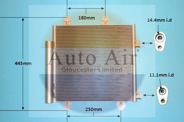 Condenseur, climatisation AUTO AIR GLOUCESTER 16-2070