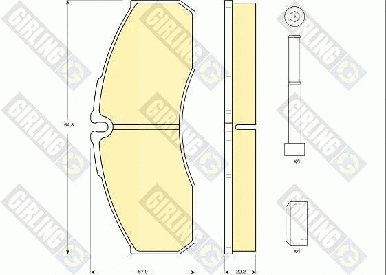 Kit de plaquettes de frein, frein à disque GIRLING 6133854