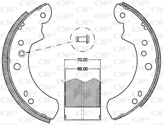 Jeu de mâchoires de frein OPEN PARTS BSA2051.00