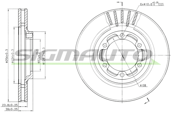 Disque de frein SIGMAUTO DBB685V
