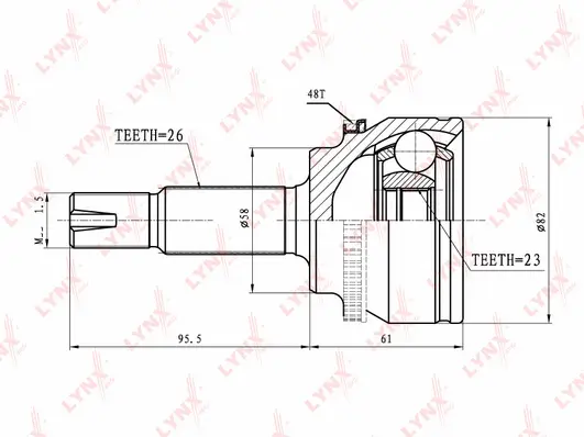 Jeu de joints, arbre de transmission LYNXAUTO CO-7562A
