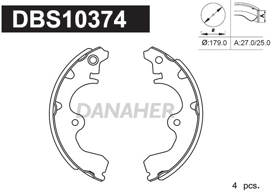 Jeu de mâchoires de frein DANAHER DBS10374