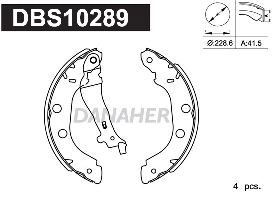 Jeu de mâchoires de frein DANAHER DBS10289