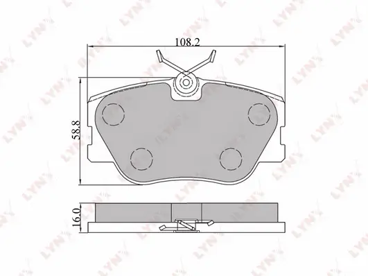 Kit de plaquettes de frein, frein à disque LYNXAUTO BD-5301