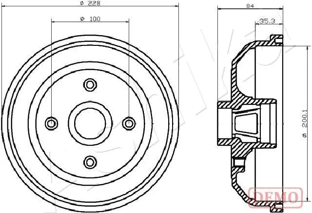 Tambour de frein ASHIKA 56-00-0406C