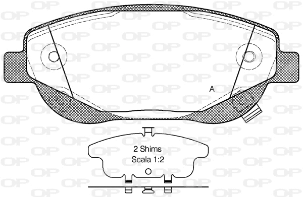 Kit de plaquettes de frein, frein à disque OPEN PARTS BPA1453.02