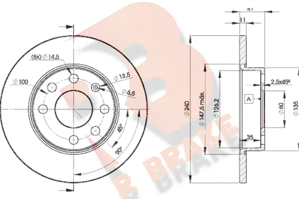 Disque de frein R BRAKE 78RBD29020