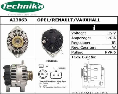 Alternateur Technika A23863