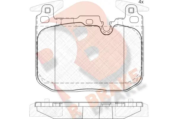 Kit de plaquettes de frein, frein à disque R BRAKE RB2093-203