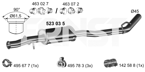 Silencieux central ERNST 523035