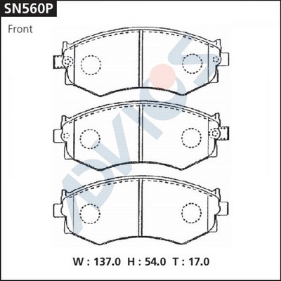 Kit de plaquettes de frein, frein à disque ADVICS SN560P