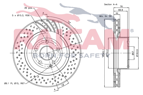Disque de frein RAICAM RD00490