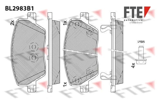 Kit de plaquettes de frein, frein à disque FTE 9011230