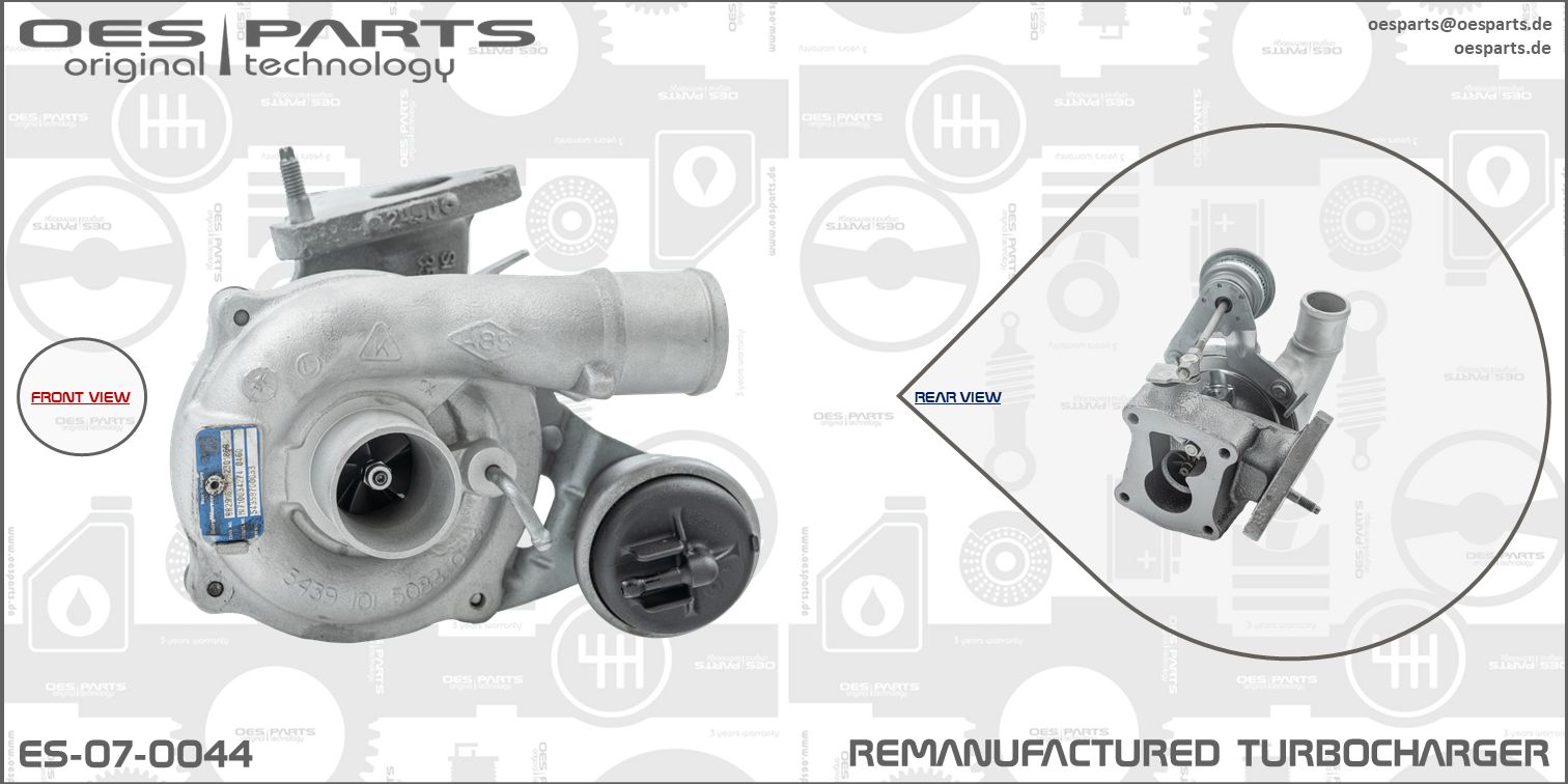 Turbocompresseur, suralimentation OES PARTS ES-07-0044