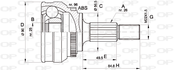 Jeu de joints, arbre de transmission OPEN PARTS CVJ5125.10