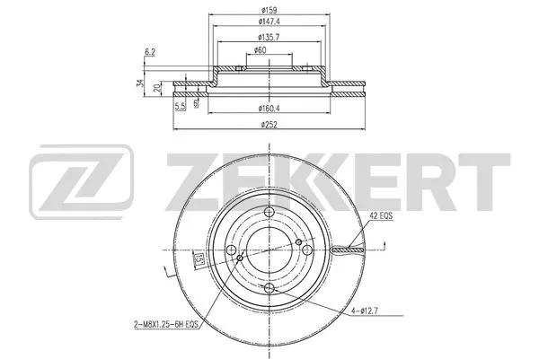 Disque de frein ZEKKERT BS-6444
