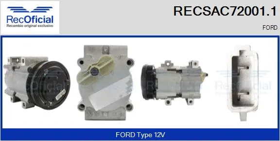 Compresseur, climatisation RECOFICIAL RECSAC72001.1