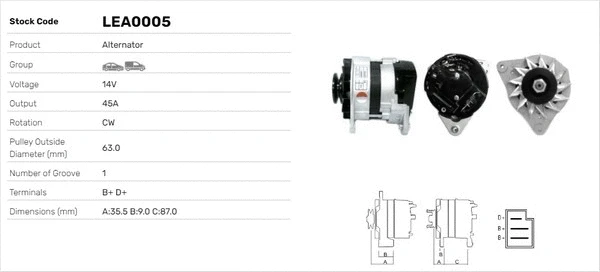 Alternateur LUSA LEA0005