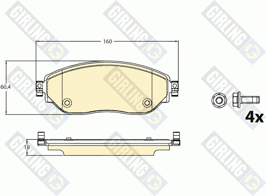 Kit de plaquettes de frein, frein à disque GIRLING 6120961