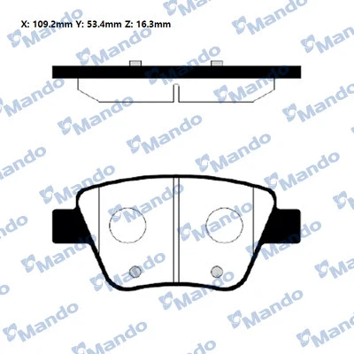 Kit de plaquettes de frein, frein à disque MANDO RMPU02NS
