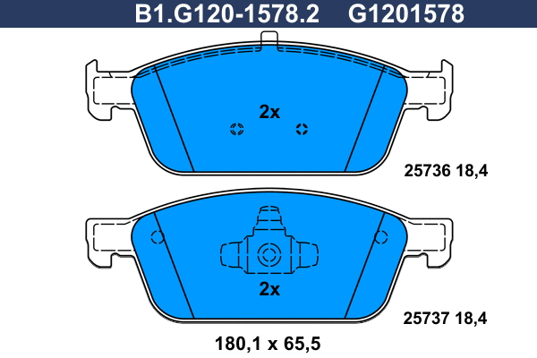 Kit de plaquettes de frein, frein à disque GALFER B1.G120-1578.2