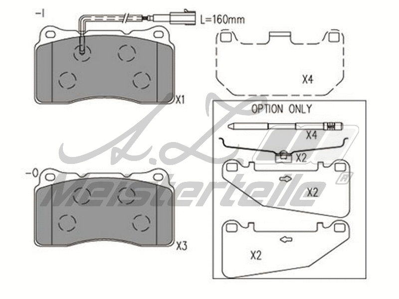 Kit de plaquettes de frein, frein à disque A.Z. Meisterteile AZMT-44-022-2223