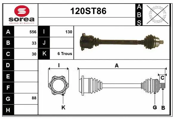 Arbre de transmission STARTCAR 120ST86