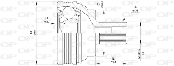 Jeu de joints, arbre de transmission OPEN PARTS CVJ5538.10