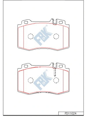 Kit de plaquettes de frein, frein à disque FBK FD11024