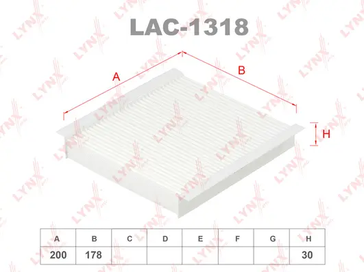 Filtre, air de l'habitacle LYNXAUTO LAC-1318