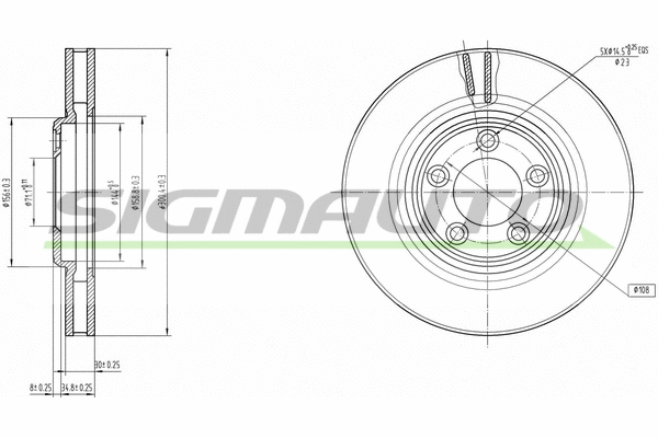Disque de frein SIGMAUTO DBB107V