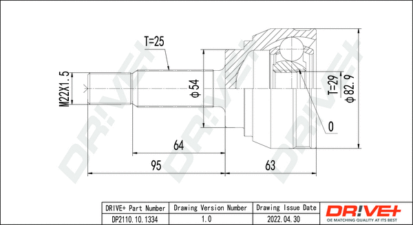 Jeu de joints, arbre de transmission Dr!ve+ DP2110.10.1334