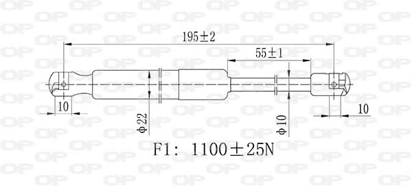 Vérin, capot-moteur OPEN PARTS GSR6436.00