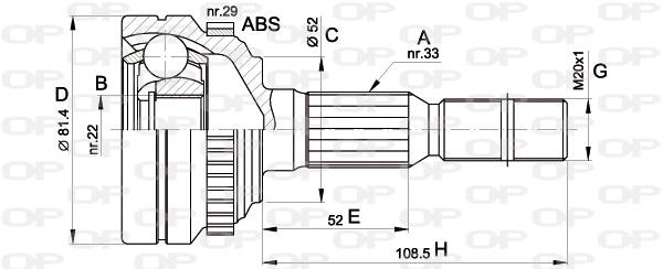 Jeu de joints, arbre de transmission OPEN PARTS CVJ5432.10