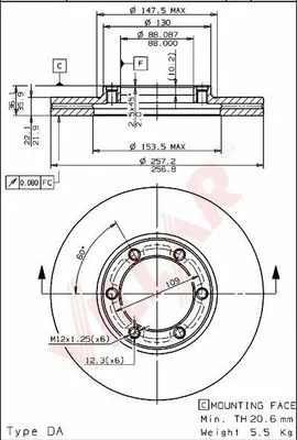 Disque de frein VILLAR 628.1042