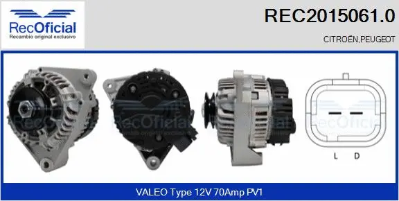 Alternateur RECOFICIAL REC2015061.0
